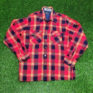 Vintage Woodland Western Flannel Button Shirt M 20x26 Plaid